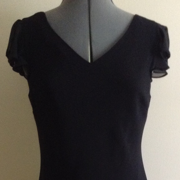 Evan-Picone Black Crepe & Chiffon Evening Dress - Picture 2 of 8